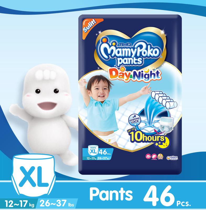 MAMYPOKO Day and Night Baby Disposable Diaper Pants Unisex Super Jumbo Pack