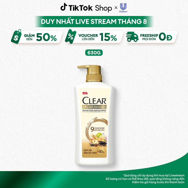 [FS] Dầu Gội CLEAR 9 Thảo Dược Cổ Truyền Hỗ Trợ Giảm Gãy Rụng - Phù Hợp Cho Mọi Loại Da Đầu 630G [3]
