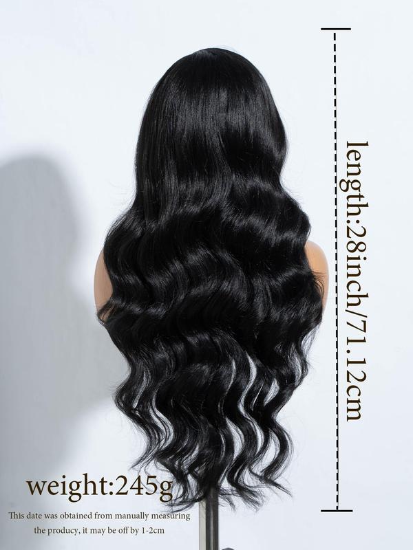 28 Inch Long Wavy Wigs for Women, Gorgeous Fluffy  Middle Part Wig without Bangs, Synthetic Lace Front Wigs for Party, Daily Use 1