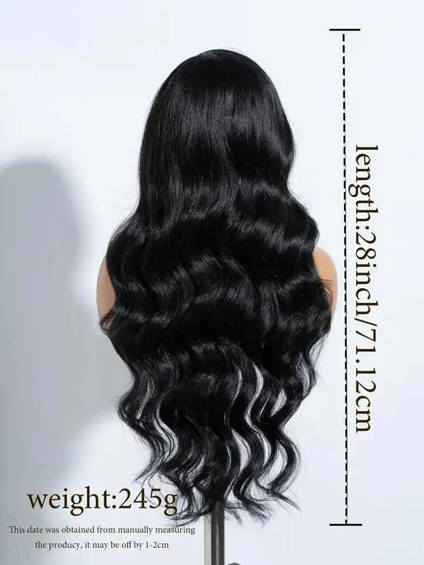 28 Inch Long Wavy Wigs for Women, Gorgeous Fluffy  Middle Part Wig without Bangs, Synthetic Lace Front Wigs for Party, Daily Use 1
