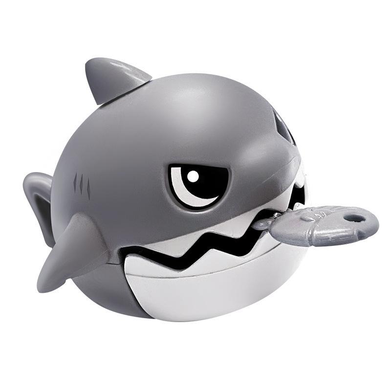 [Shark Pull-back Toys/ Keychain] Shark pull string shark decompression toys keychain grip shark eat drawstring rope 7