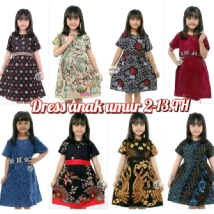 (COD) DRESS BATIK ANAK WANITA USIA 2-13TAHUN-ATASAN BATIK ANAK CEWE