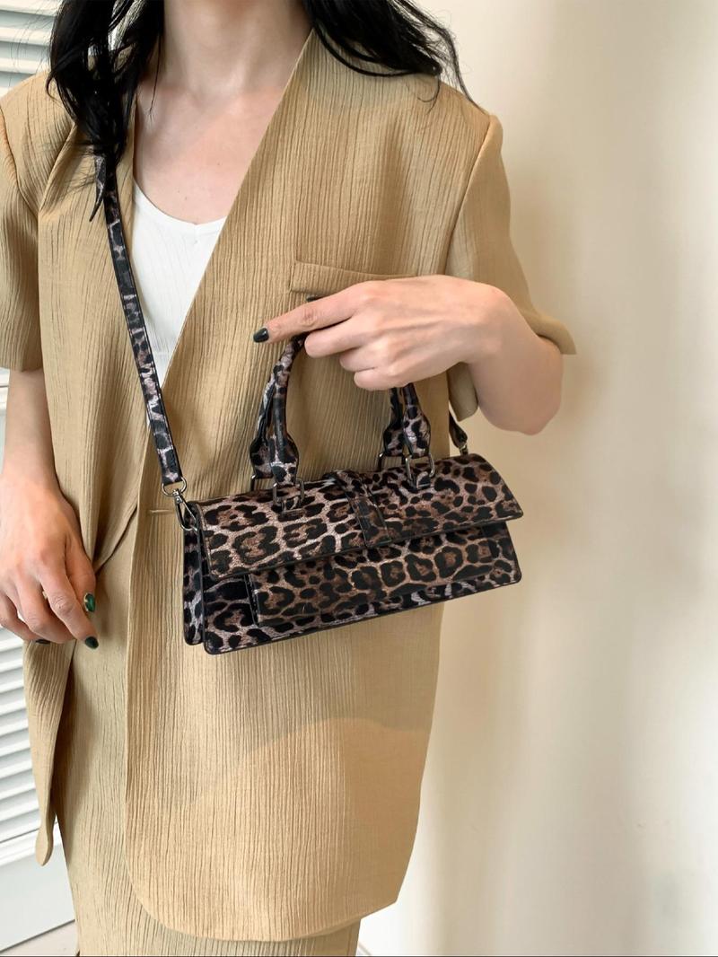 Product Introduction of Fashionable Retro Leopard Print Handbag, Women's Casual and Versatile Shoulder Bag, Crossbody Bag, Fashionable and Versatile Daily Commuter Bag 18