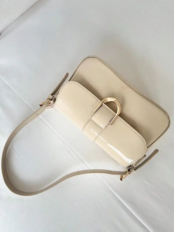 Women's Solid Color Shoulder Bag, Fashionable PU Leather Crossbody Bag for Daily Used, Casual Trendy Versatile High-quality Daily Commuting Bag 8