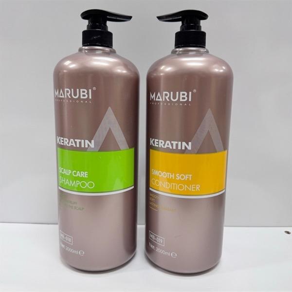 TẶNG QUÀ Bộ Dầu gội đầu cặp xả gội MARUBII 2000ML chiết xuất collagen,keratin giúp phục hồi tóc hư tổn