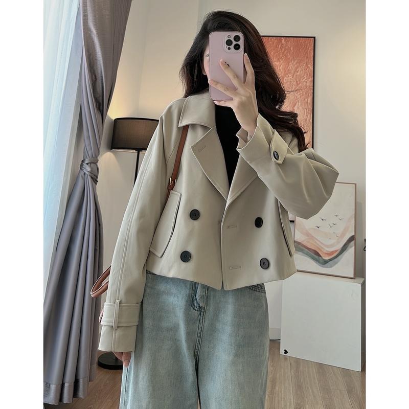 Áo mangto dáng lửng chất kaki dù dày dặn 2 lớp