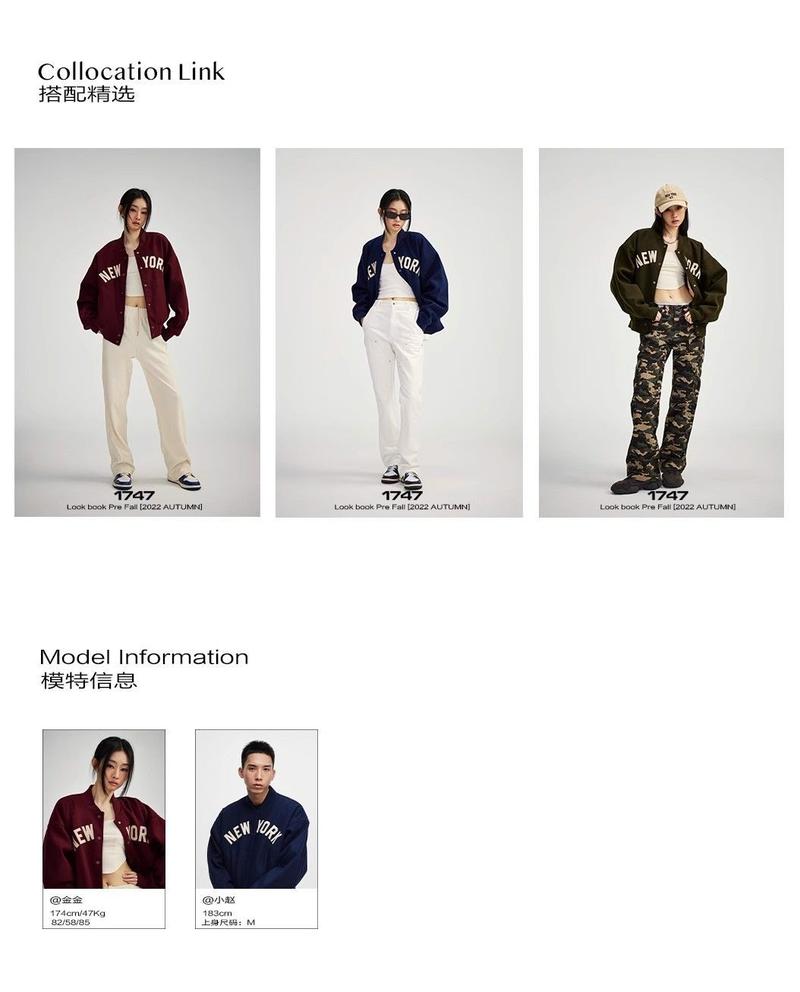 Product Introduction of Menswear Jacket Trendy Spring and Autumn New Basic Short [NewYork] Printed Jacket Men & Women Trendy Baseball Jacket Cotton and Thickening 5