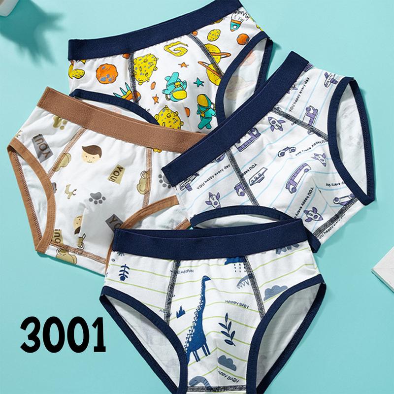 Set 4 quần lót bé trai, quần chíp bé trai tam giác 10-40kg, quần sịp cho bé trai chất cotton thoáng khí, hoạ tiết đáng yêu 300x