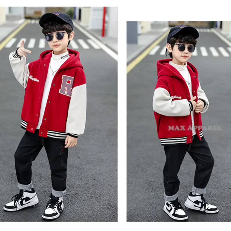 Jacket Varsity Bisbol Unisex Cowo Cewe Balita Remaja Usia 1 2 3 4 5 6 7 8 9 10 11 12 13 14 15 16 17 18 Tahun Th Bulan Model Import Bahan Fleece Hangat Tebal Cocok Dipakai Saat Musim Dingin Abu Biru Hitam Blue Kuning Merah Laki-Laki Bayi Perempuan 4