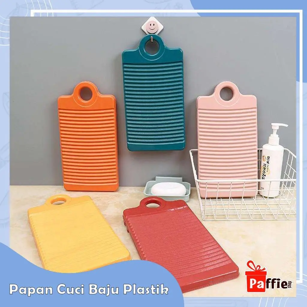 PUSKATAR PROMO Papan Cuci Baju Plastik Anti Slip Wash Board Penggilas Laundry Travel Perlengkapan Rumah Mini Organizer Mesin cuci rendam FLASH SALE