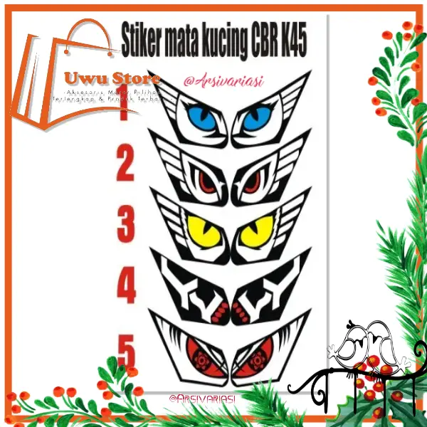 Stiker Variasi Lampu Depan CBR k45 Lokal Motorcycle