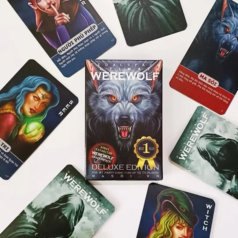 Bài ma sói Deluxe loại 21 lá và 66 lá, phiên bản Tiếng Việt, bộ bài boardgame được ưa chuộng, phù hợp với mọi lứa tuổi 1