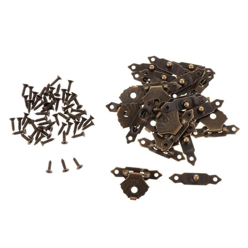 12pcs Antique Bronze Hasp Latch Mini Buckle Locks for Handmade Wooden Box 3