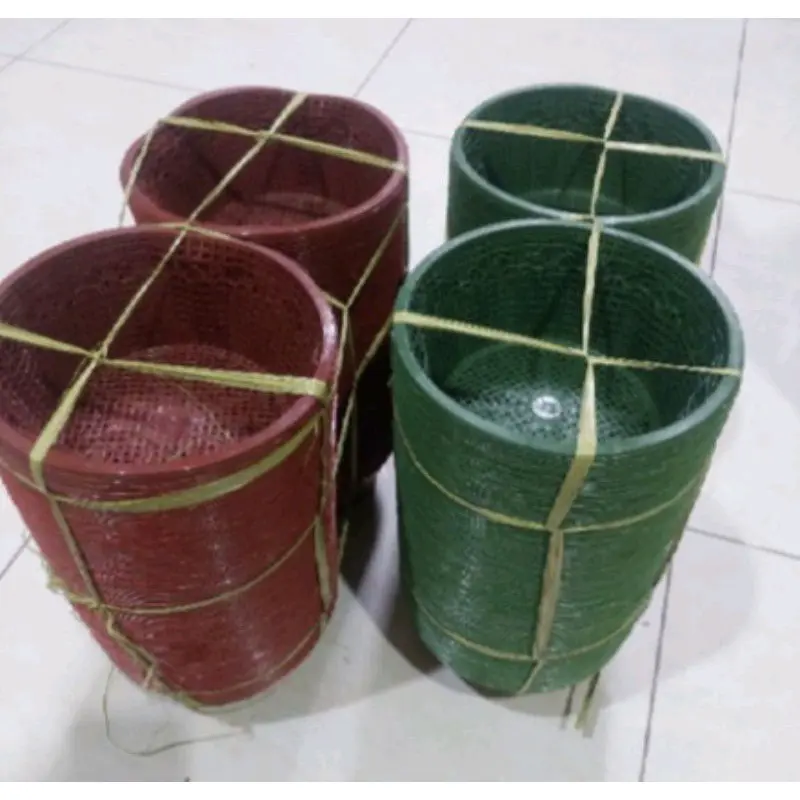 Keranjang Plastik Besek/Wakul Tradisi/Cething/Bakul Nasi Merah/Hijau/Biru - 100 PCS