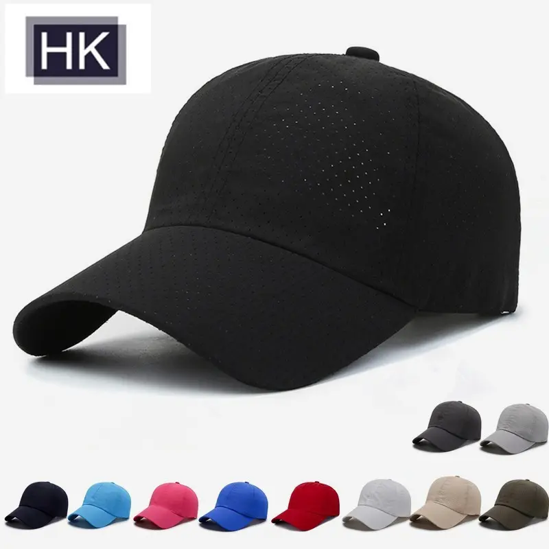 Topi Besbol Cepat Kering, Untuk Lelaki, dengan Lubang Bertumbuk, untuk Kebolehnafasan Topi Biasa, Sesuai untuk Sukan Luar, Menyediakan Perlindungan Matahari dan Teduhan Baju-T, Gaya Ringkas dan Kasual
