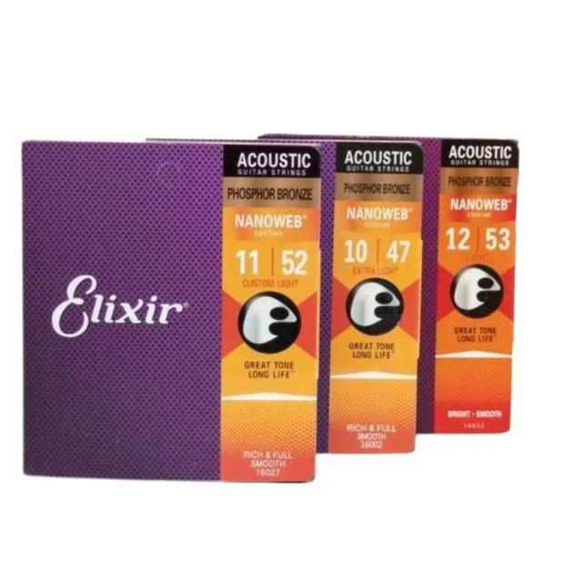Dây đàn Guitar Acoustic Elixir Phosphor Bronze Nanoweb - Chính Hãng