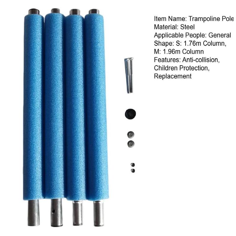 Zwudqco- Trampoline Pole Replacement Kids Trampoline Pole Universal Trampoline Pole Foam Cover Replacement Parts for Safety Enclosure Set of 4 1.76/1.96m Length Anti-collision 2