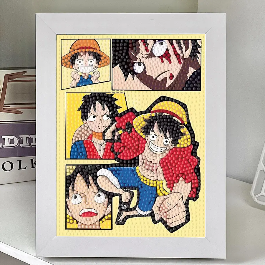 Kawaii Diamond Beads Painting Sticker Canvas Cartoon With Frame Room Decor Gifts Kit Souvenirs Set