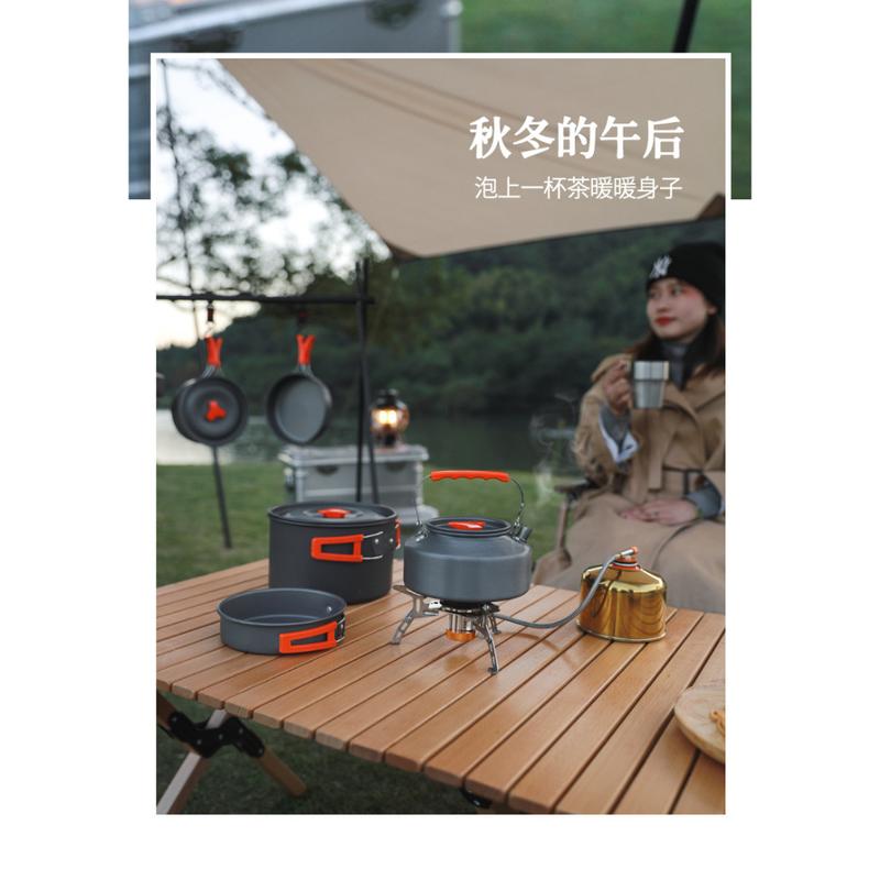 Bộ nồi 9 món cắm trại, dã ngoại, đi phượt cho 2-3 người có ấm đun nước Bếp Camping 2