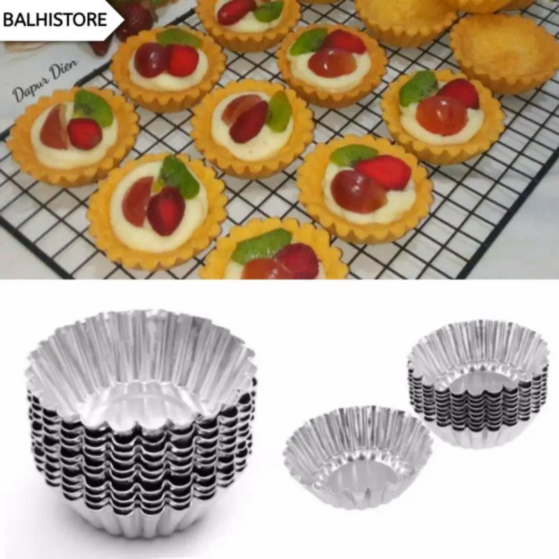 (20 pcs) Cetakan Kue Pie Stainless Soes Sus Terang Bulan Pai Mini 5