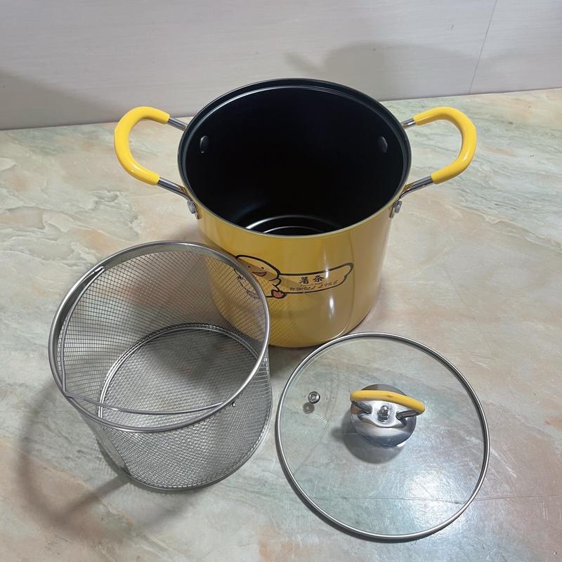 Nồi chiên ngập dầu vịt vàng có giỏ inox 6