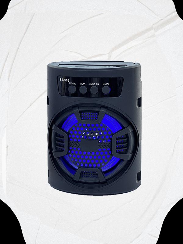 Loa Bluetooth BT-S16-BLACK Thiết kế tiện lợi có quay xách có giá đỡ điện thoại có cổng aux kết nối tivi máy tính