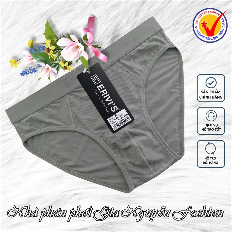 Combo 5 quần lót nam, lưới thun lạnh thông hơi, hàng Erivis Việt Nam, chất lượng cao 3