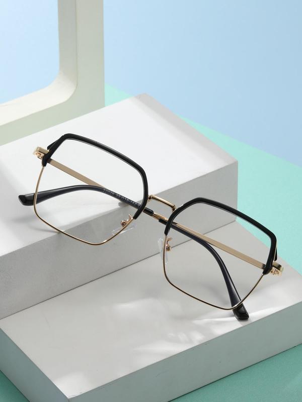Simple Anti-blue Light Eyeglasses for Everyday Use, Basic Square Frame Fashion Eyeglasses for Women & Men, Fashion Eyeglasses for Daily Clothing Decor 2
