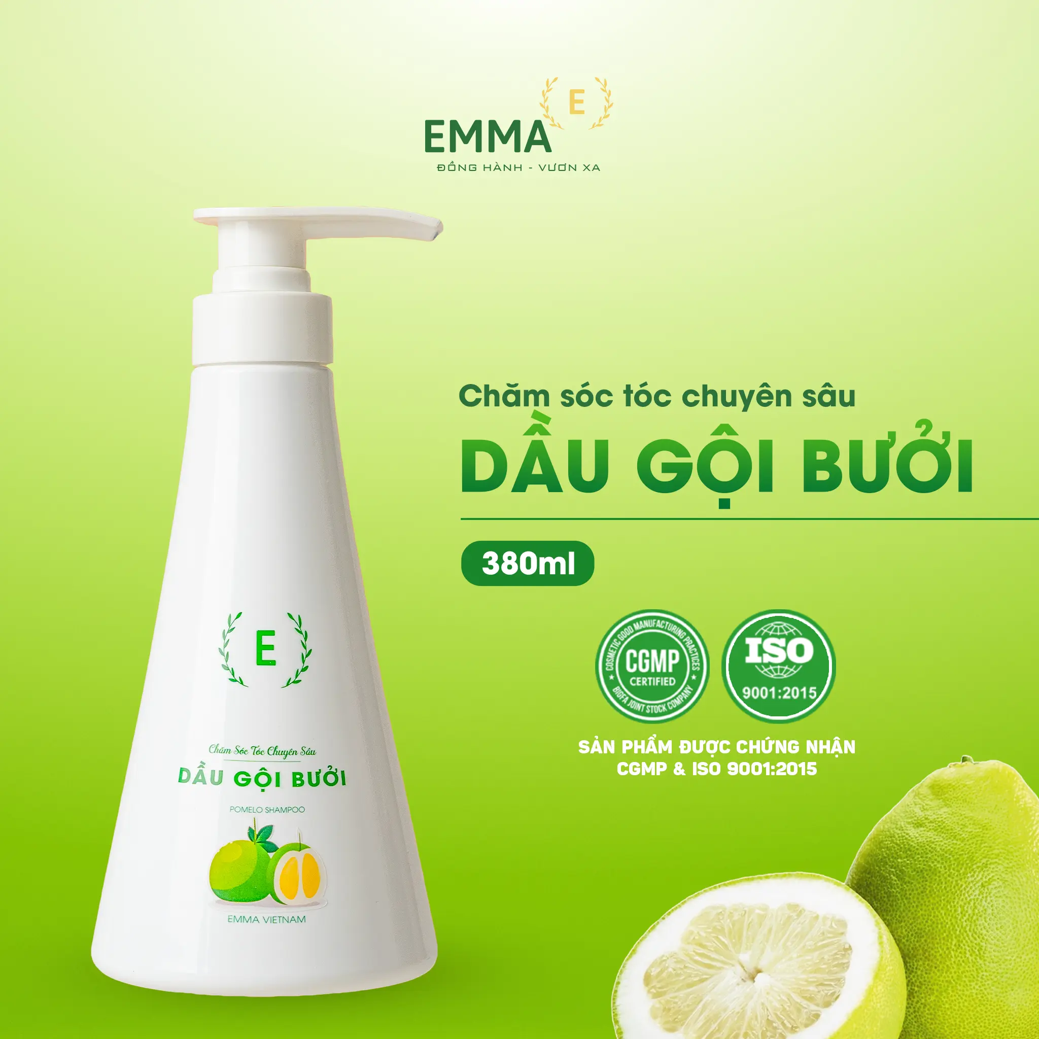 Tặng lược massage- Dầu Gội Bưởi kích thích mọc tóc EMMA 380ML