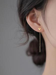 Arete colgantes con diseño de corazón (1 par), arete de botón con decoración de borlas para mujer, joyería de moda para fiestas, decoración diaria de ropa, joyería comodín y exquisita para regalo de cumpleaños