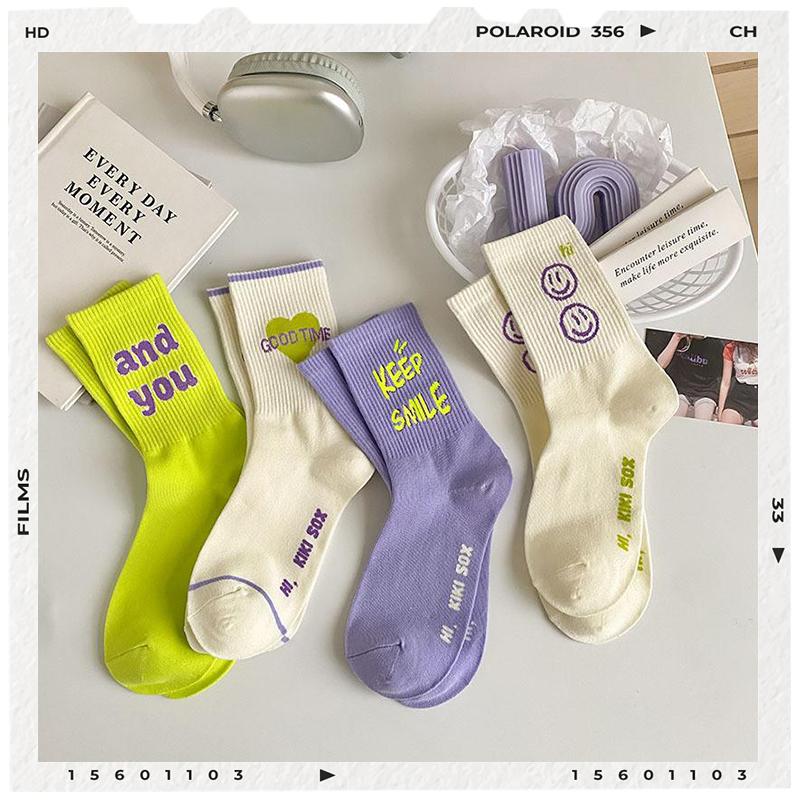 korean ins socks Smiley socks for women spring and summer trend ...