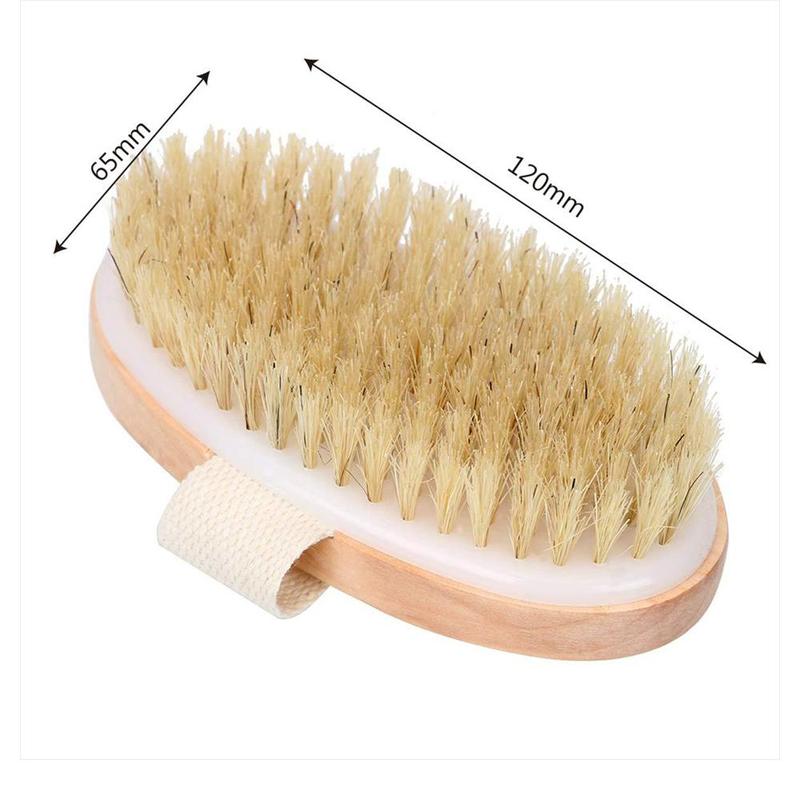 1pcs Exfoliating Wooden Body Massage Shower Brush Natural Bristle Bath Brush Soft SPA Woman Man Skin Care Wet Dry Body Brush Accessory Light Smooth Hand Personal 8