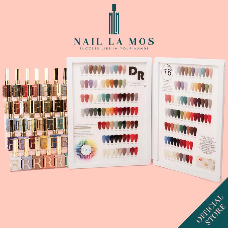 Set sơn gel Dirse chính hãng 78 màu - Bộ sơn móng tay làm nail mix gel nhũ tặng kèm album màu cặp base top