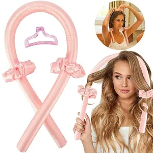 Alat Pengeriting Rambut Tanpa Panas Dengan Jepit Rambut Hair Styling Big Wave Non-Ironing Lazy Sleep Curling Iron Silk Hair Tool Tidak merusak Rambut
