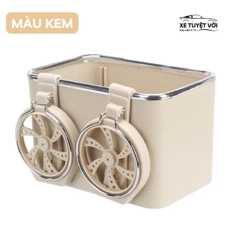 Hộp Đựng Khăn Giấy Kết Hợp Giá Để Cốc Ô TÔ Đa Năng, Hộp Chứa Đồ Bệ Tỳ Tay Xe Hơi; Phụ Tùng Nội Thất Ô Tô 7
