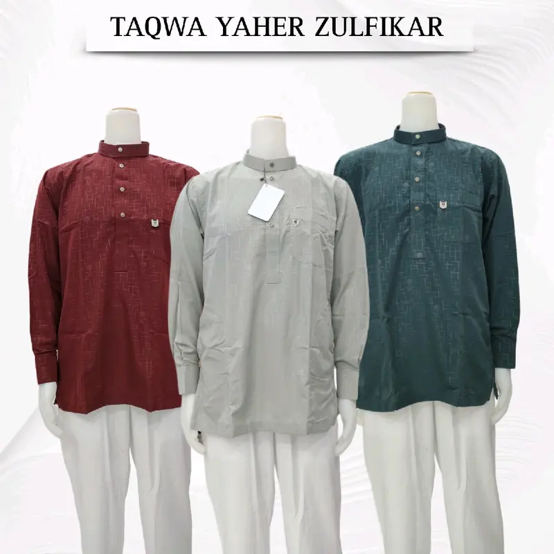 BISA COD - TAQWA YAHER ZULFIKAR POLYSTER EMBORS LENGAN PANJANG MANSET /  NON MANSET 0