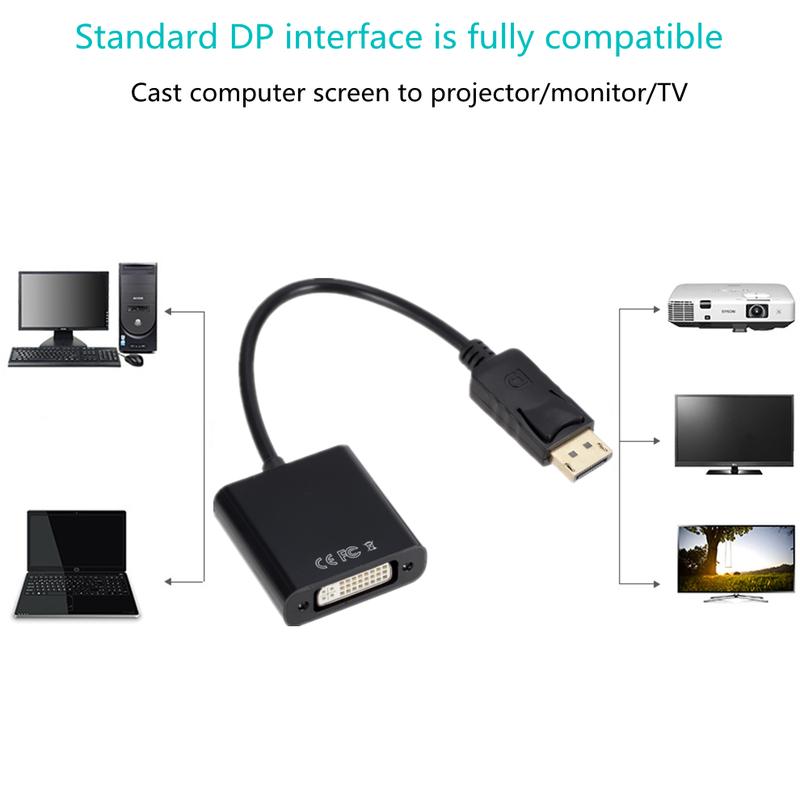 Product Introduction of DisplayPort Display Port DP to DVI Adapter Cable Male to Male Converter for PC Computer Laptop HDTV Monitor Projector 1