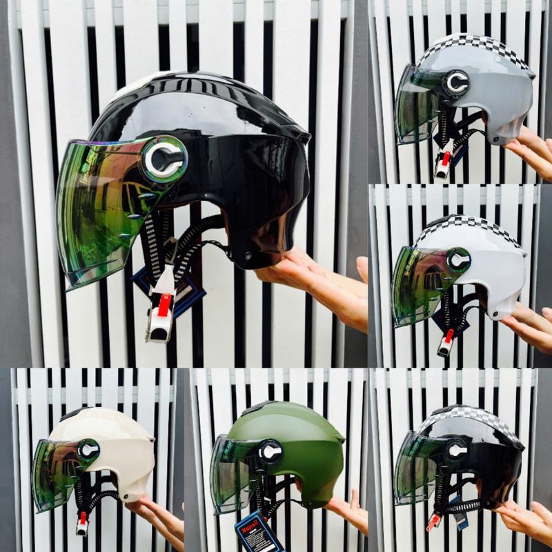 Mũ Bảo Hiểm 1/2 Đầu NAPOLI N011 Có Kính Chắn Gió ,Che Hết Mặc /Bảo Hành Chính Hãng.