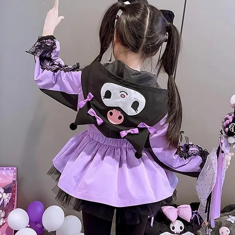 Kuromi hooded casual windbreaker jacket, girls Cinnnamoroll Officer Rabbit Judy cute jacket
