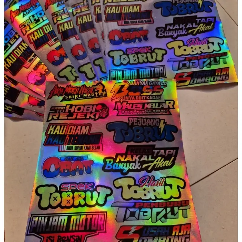 (COD 13 PCS) STIKER HOLOGRAM TOBRUT STICKER RACING STICKER KATA-KATA STICKER TOBRUT VIRAL STICKER VIRAL TERKINI 8