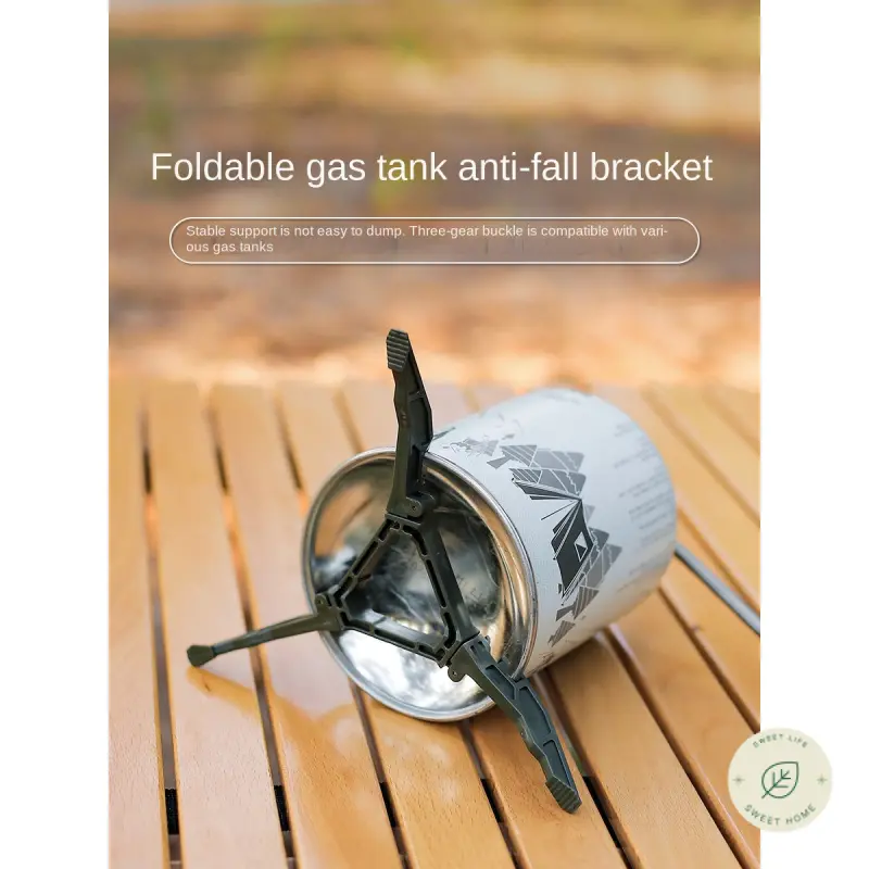 Outdoor Folding Gas Tank Bracket Portable Flat Tank Holder Universal Tripod Stable Plastic Bracket Camping Accessories