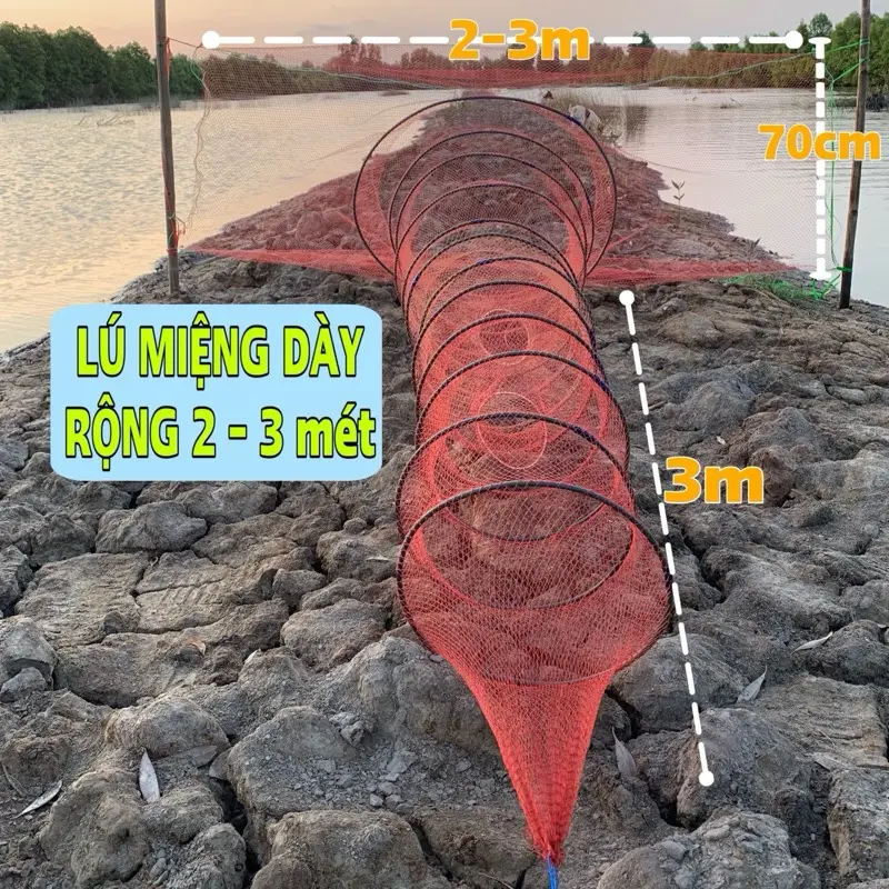 Lú Đặt Sông, Đồng Ruộng Miệng Rộng 2m Và 3m Lổ 2p, Túi Lổ 1p5 - Đặt Tôm Cá Nhỏ