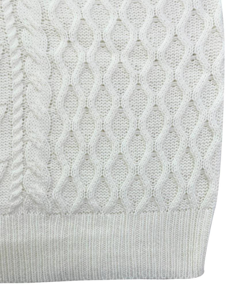 Product Introduction of Women's V Neck Sweater Vest without Tee, Casual Sleeveless Cable Knit Top for Spring & Fall, Fashion Women's Knitwear for Daily Wear 14