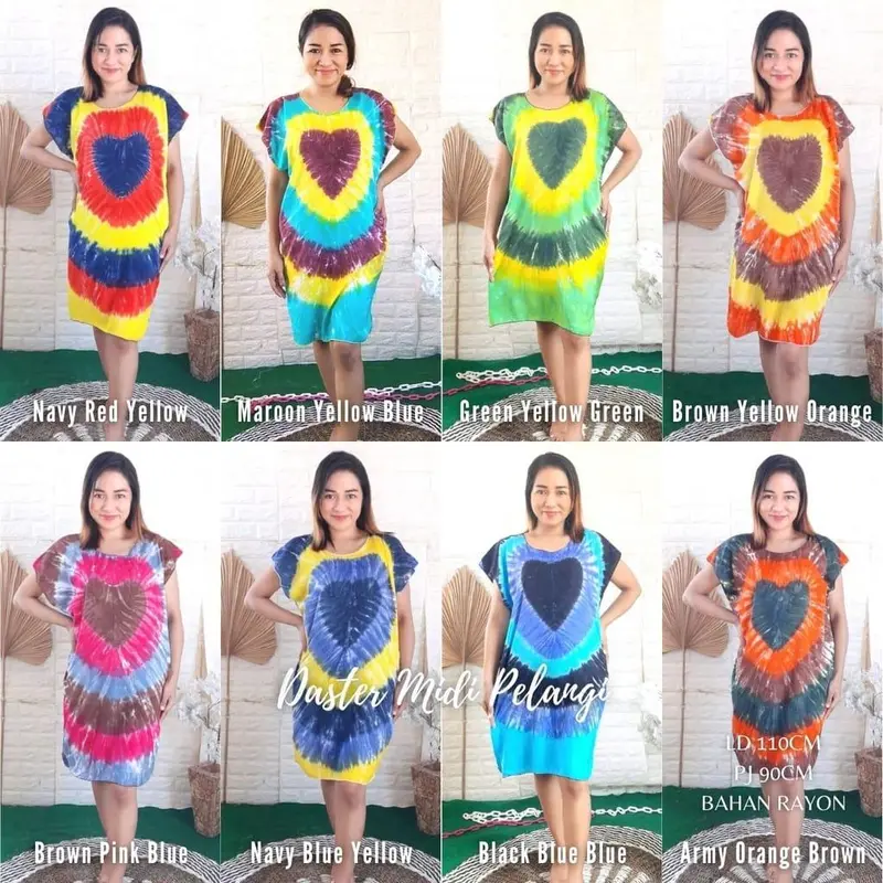 Dapat 5 Daster Bali Midi Bambu - Midi Pelangi - Midi Twister Dan Pelangi Midi - Best Seller Dress Pendek Wanita Tidur kaos panjang nyaman  lembut bumil  santai  motif  rayon cewek katun busui kain tipis pantai 2