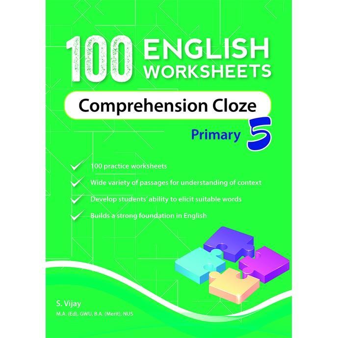 Product Introduction of High Quality 100 English Worksheets Primary 5  Comprehension Cloze | Latest MOE Syllabus Assessment Books 4