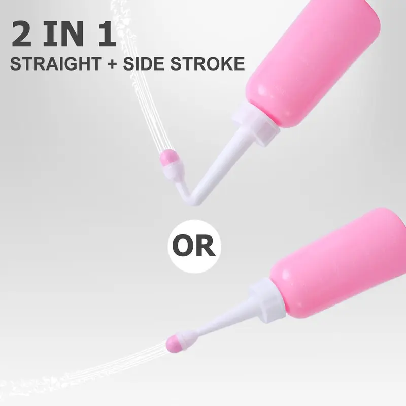 Portable Bidet Toilet Sprayer Cleaning Products for Bathroom Accessories, Peri Bottle for Postpartum Care, 350ML/12Oz Perineal Bottle Postpartum Essentials Upside Down Peri Bottle, Bidet Parts, Holiday Essentials, Travel Bidet with Nozzles & 1 Travel Bag 2
