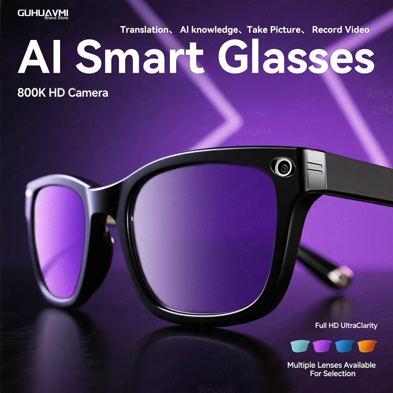 2025 Brand New 8MP Camera Glasses Color-Changing AI Smart Bluetooth Glasses Photo Video Recording Waterproof Call Smart Sunglass - Image 2
