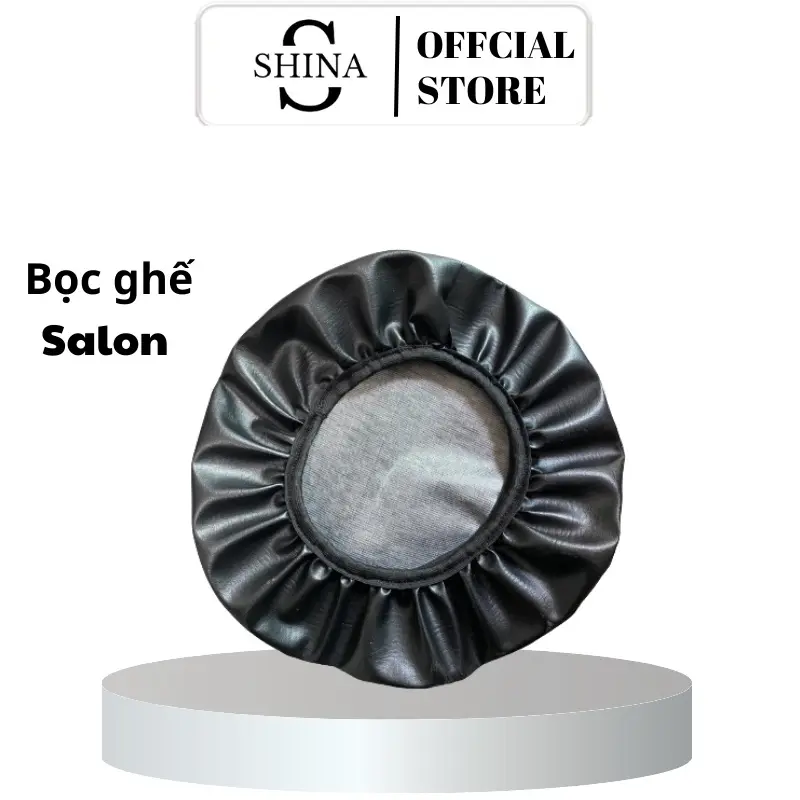 Vỏ bọc ghế tròn Salon Tóc, Ghế Gội Đầu, Ghế Spa - Da cao cấp, chống thấm nước - Màu đen/nâu 0