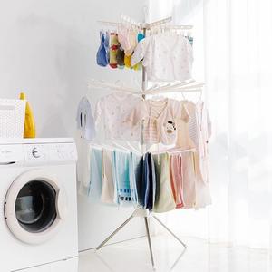 Rak Pengeringan Pakaian Bayi, Berdiri di Lantai, Penggunaan Dalaman, Sesuai untuk Lampin Bayi Baru Lahir dan Kanak-kanak, Pelbagai Klip, Penyangkut Pakaian Balkoni, untuk Bayi Laundry Supplies prevents slipping bilik tidur penyangkut pakaian & cangkuk