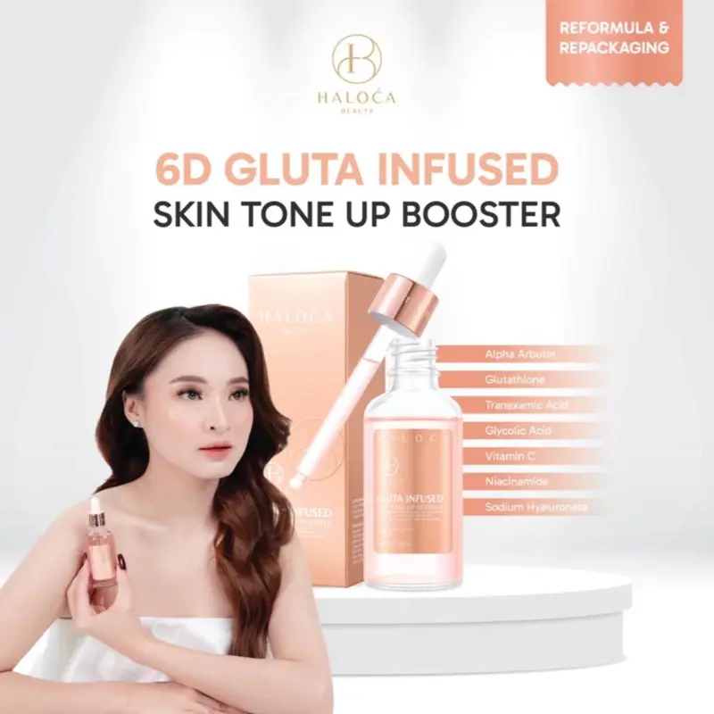 【Official Distributor】HALOCA BEAUTY - 2 Pcs 6D Gluta Infused Skin Tone Up Booster HB Chromosome 9D Whitening Day Night Intense Collagen Smoothing Body Bleaching Lotion Dosting Arbutin Bodycare Pencerah Pemutih Permanen Kulit Ori Halowica Viral 1
